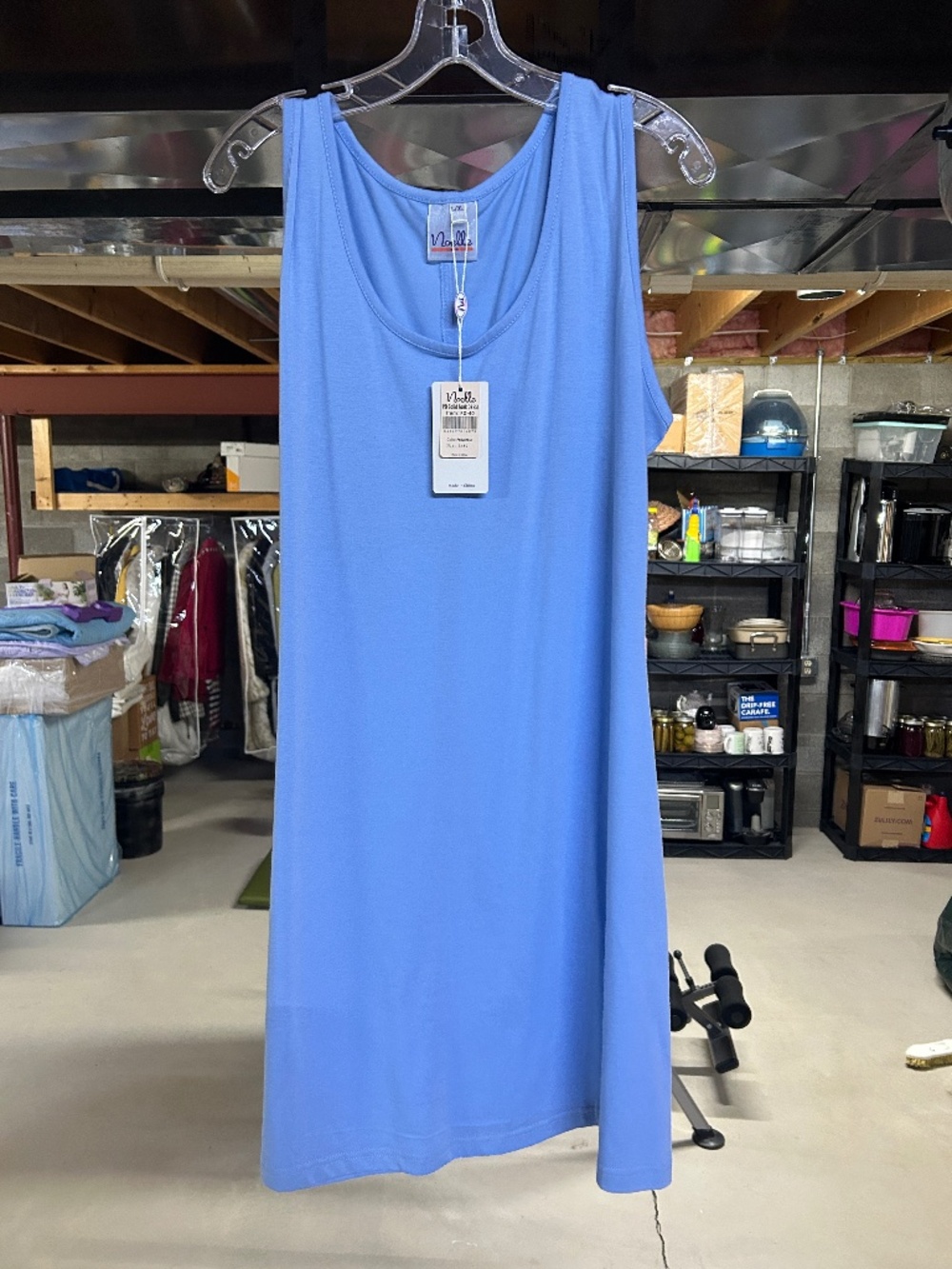 Noelle Periwinkle solid tank dress, size L/XL